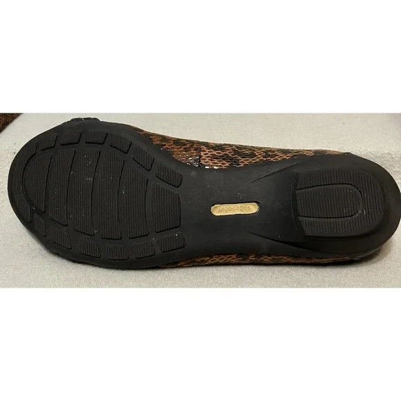 Softspots "Posie" Snakeskin Animal Print Leather Upper Brown‎ Ballet Flats Sz 9W - Picture 7 of 9